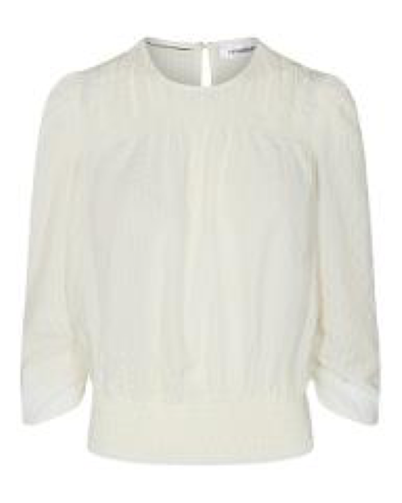 CO'COUTURE Ange Check Blouse Off White 