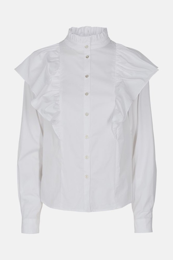 CO'COUTURE Berry Ruffle Shirt White  