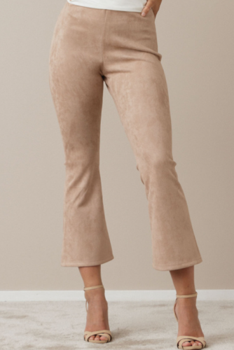 Dry Lake Flarry Trousers Faux Suede Beige