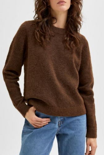 Selected Femme Slfsia Ls Knit O-neck Carafe