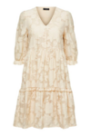 Selected Femme Slfsadie V-neck 3/4 Short Dress Sandshell 